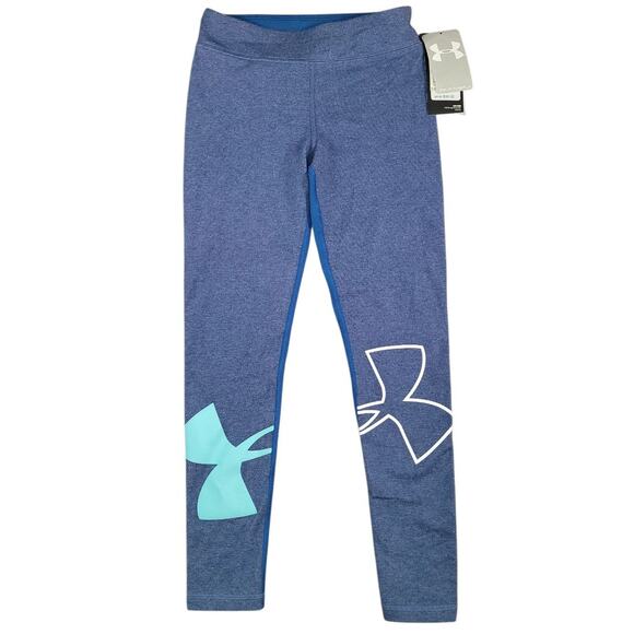 NWT Under Armour HeatGear Blue Youth Leggings 🏃 Size Small (Waist 20 Inseam 21) - Picture 1 of 6